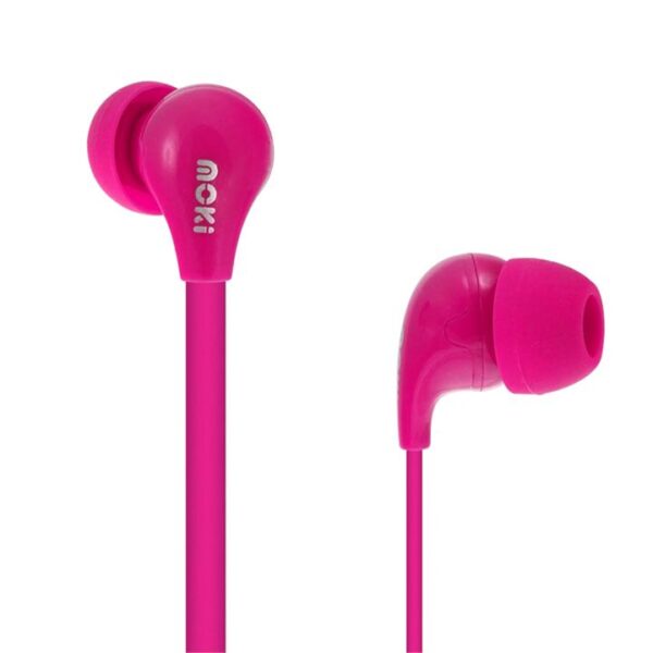 Moki 45 Degree Comfort Wired Ear Buds – Pink