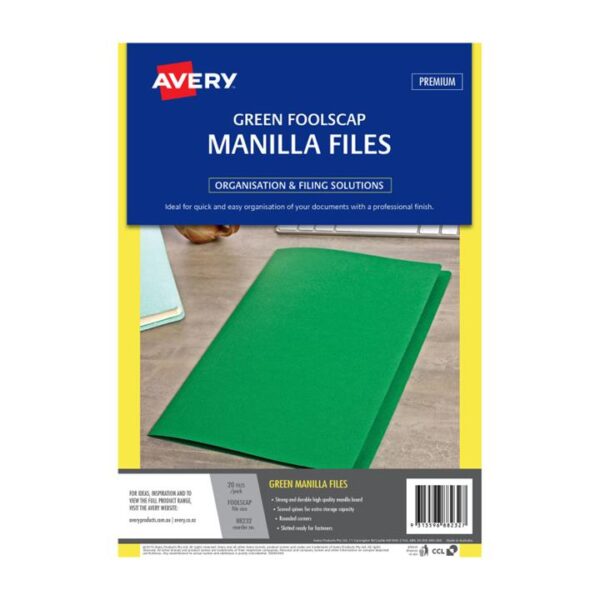 AV Manilla Folder Grn FC Pk20