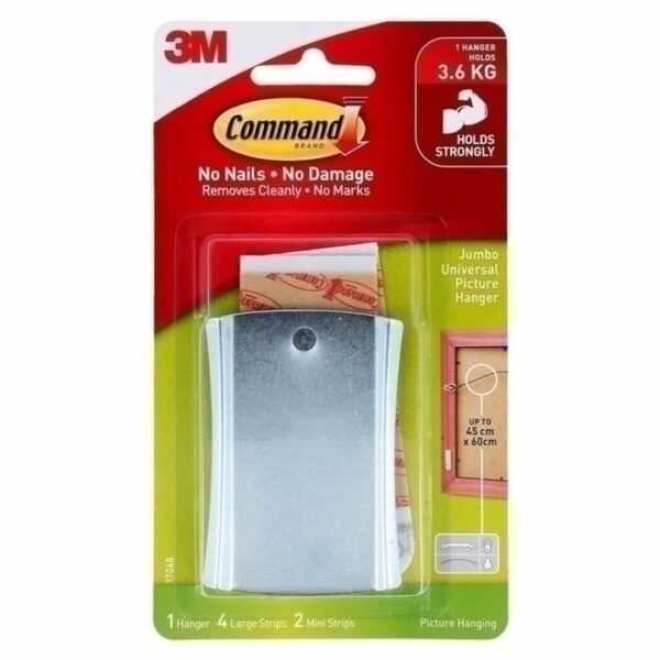 Command 17048 Jumbo Metal Universal Picture Hanger – Box of 4