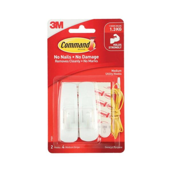 Command 17001 Medium Hooks 2-Pack – Box of 6