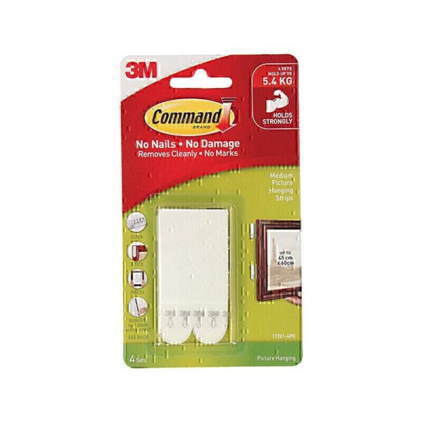 Command 17201 Medium Picture Hanging Strips 4-Pack – Box of 6