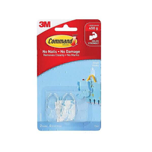 Command 17092CLR Small Clear Hooks 2-Pack – Box of 6