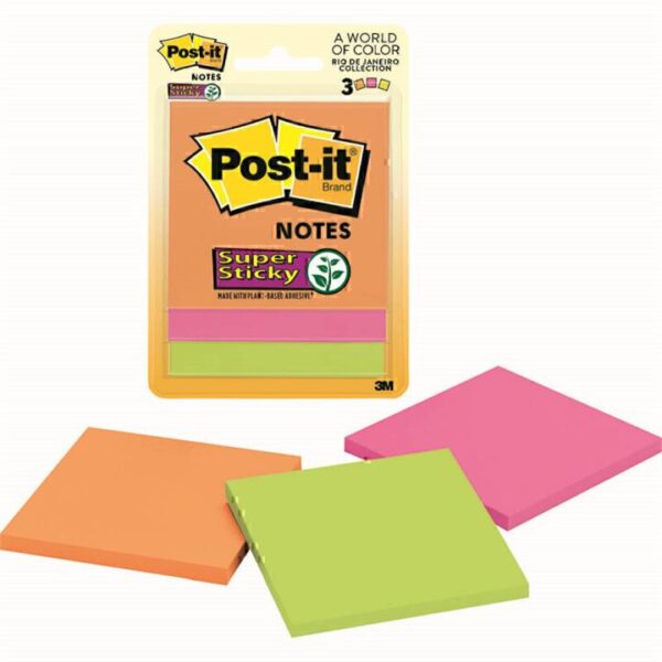 Post-It Super Sticky Notes Rio De Janeiro 76 x 76mm 3-Pack – Box of 6