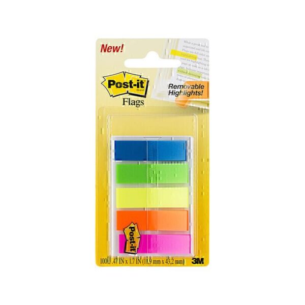 Post-It Flags Assorted Colours 12 x 45mm 5-Pack – Box of 6