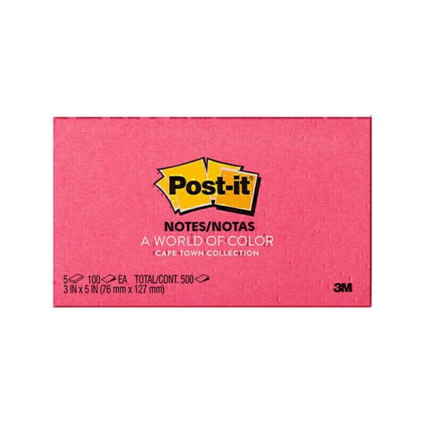 Post-It Notes Assorted Colours 76 x 127mm 5-Pack