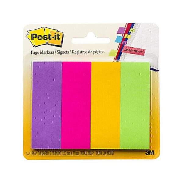 Post-It Page Markers Neon Colours 23 x 73mm 200-Pack – Box of 6