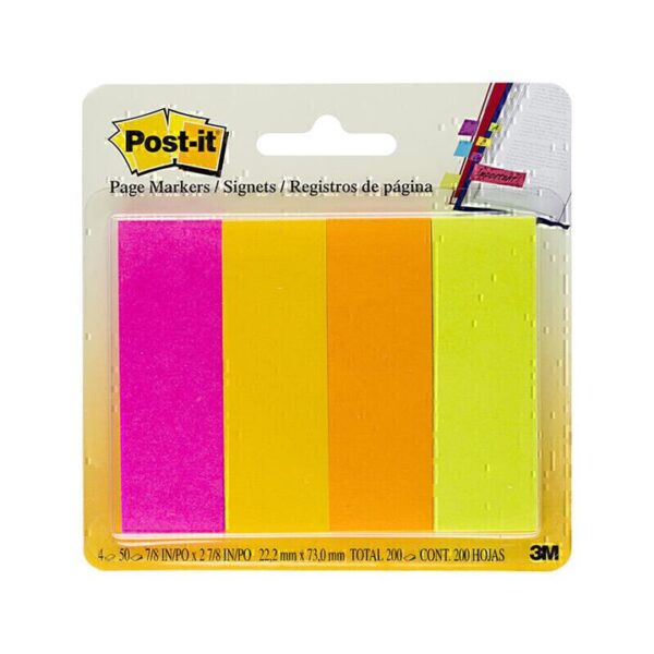 Post-It Page Markers Assorted Colours 23 x 73mm 200-Pack – Box of 6