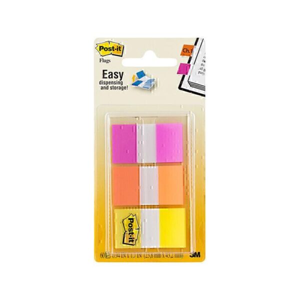 Post-It Flags Bright Colours 25 x 43mm 3-Pack – Box of 6