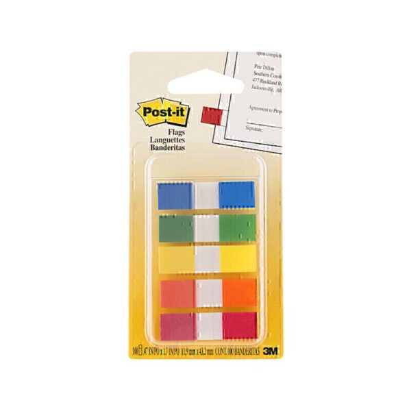 Post-It Flags Assorted Colours 12 x 45mm 5-Pack – Box of 6