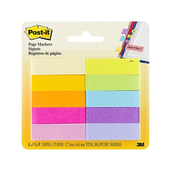 Post-It Page Markers Assorted Colours 13 x 45mm 10-Pack – Box of 6