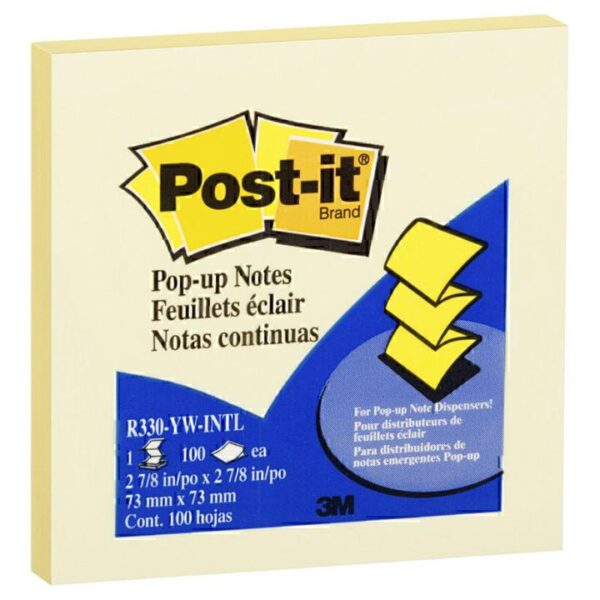 Post-It Pop-up Notes Canary Yellow 76 x 76mm 12-Pack