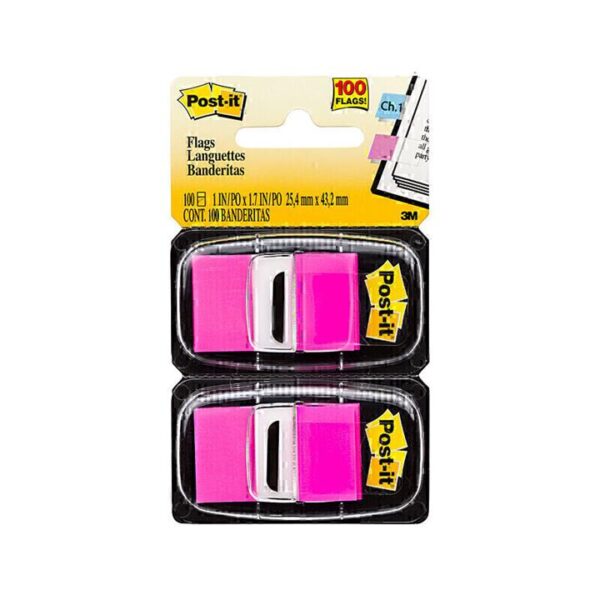 Post-It Flags Bright Pink 25 x 43mm 2-Pack – Box of 6