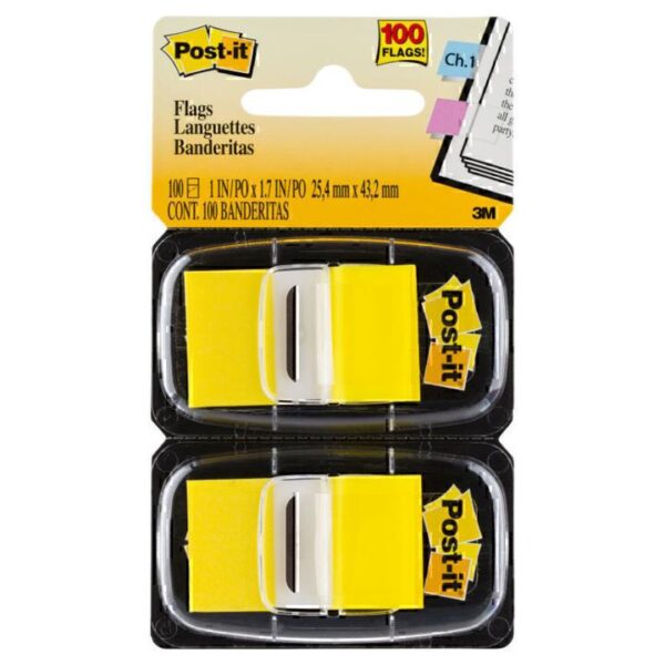 Post-It Flags Yellow 25 x 43mm 2-Pack – Box of 6