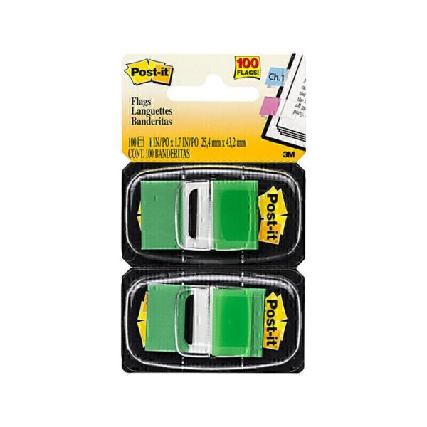 Post-It Flags Green 25 x 43mm 2-Pack – Box of 6