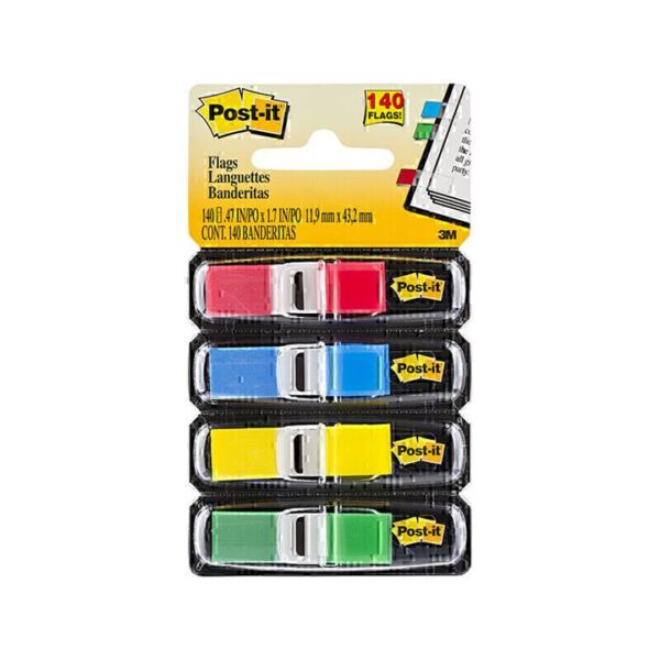 Post-It Mini Flags Assorted Colours 12 x 45mm 4-Pack – Box of 6