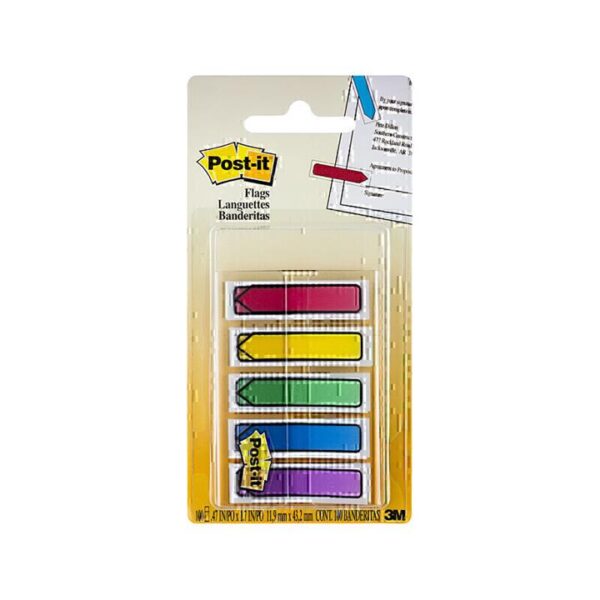 Post-It Arrow Flags Primary Colours 12 x 45mm 5-Pack – Box of 6