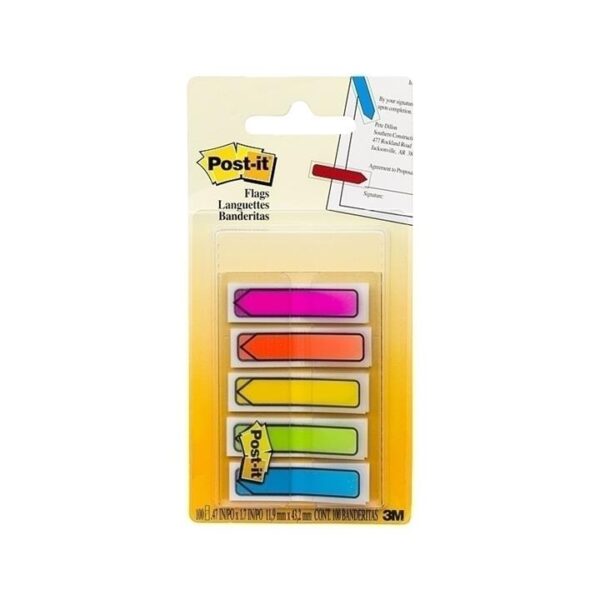 Post-It Arrow Flags Bright Colours 12 x 45mm 5-Pack – Box of 6