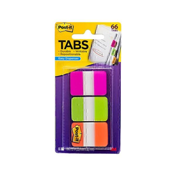 Post-It Index Tabs Pink Green Orange 25 x 43mm 3-Pack – Box of 6