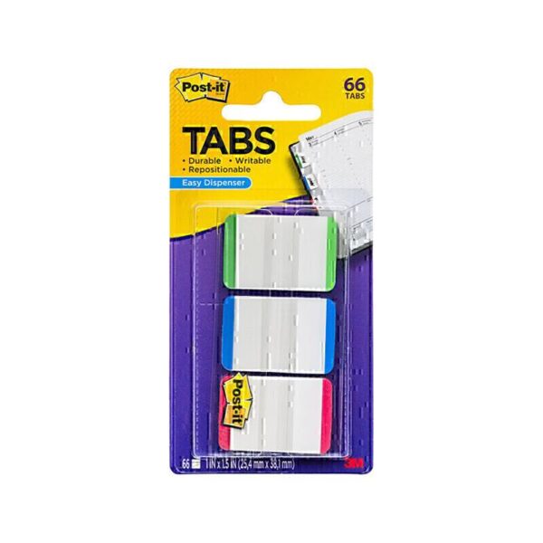 Post-It Filing Tabs Red Green Blue 25 x 38mm 3-Pack – Box of 6