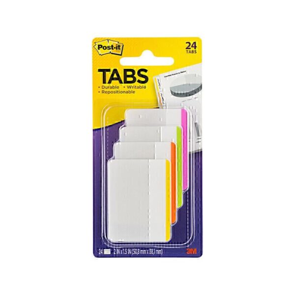 Post-It Filing Tabs Bright Colours 50 x 38mm 4-Pack – Box of 6