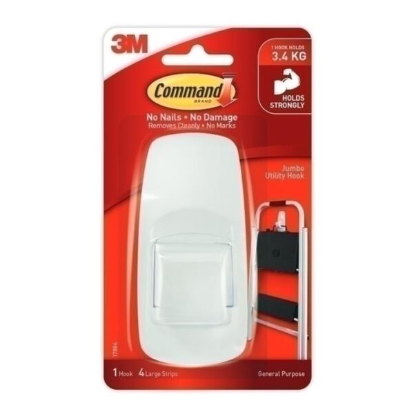 Command 17004 Jumbo Utility Hook 4-Pack