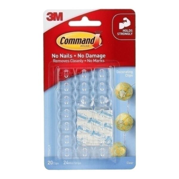 Command 17026CLR Decorating Clips Clear 20-Pack – Box of 6