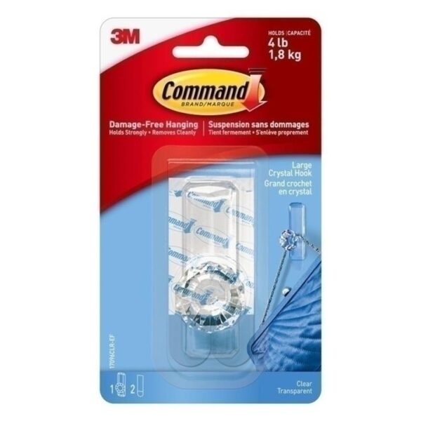 Command 17096CLR-ES Clear Large Crystal Hook – Box of 4