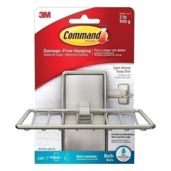 Command BATH34-SN-ES Satin Nickel Soap Dish – Box of 2