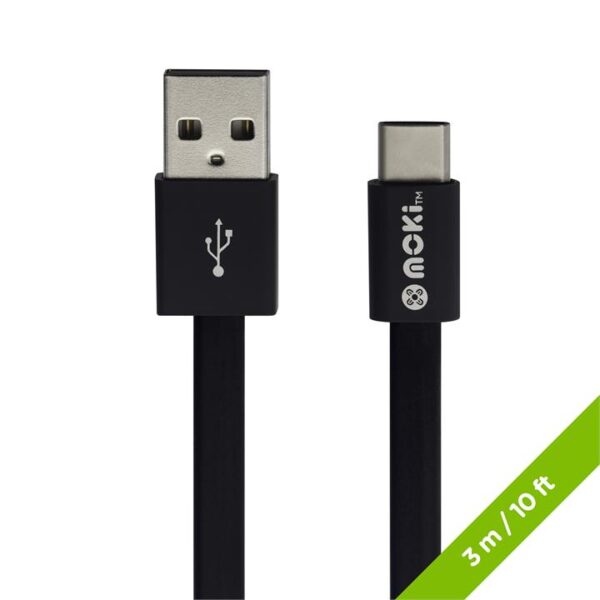 Moki 3m USB-C to USB-A SynCharge Cable