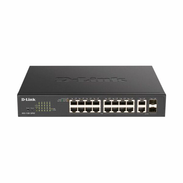 D-Link 18-Port Gigabit Smart Managed PoE Switch with 16 PoE Ports