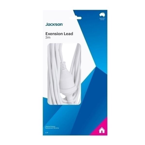 Jackson 3 Metre Extension Lead – White