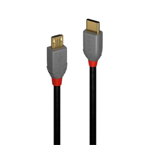 Lindy 0.5m USB-C 2.0 to Micro-B Cable – Anthra Line