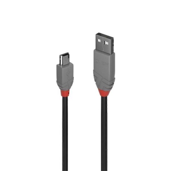 Lindy 0.2m USB-A 2.0 to Mini-B Cable – Anthra Line