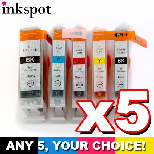 Canon Compatible BCI 3E/BCI 6 5 Pack