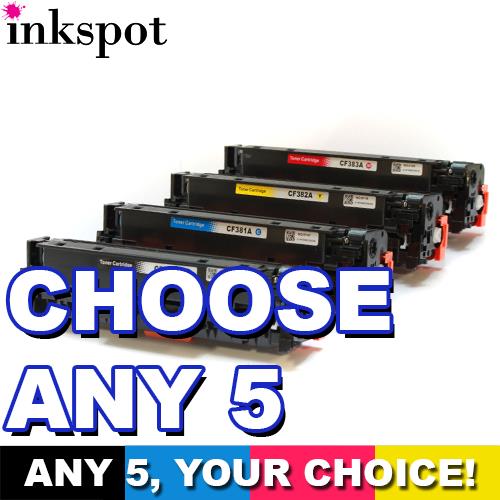 HP Compatible 312A (380X-383A) Toner 5 Pack