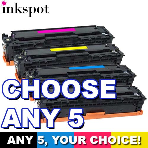 HP Compatible 305A (CE410A-CE413A) Toner 5 Pack