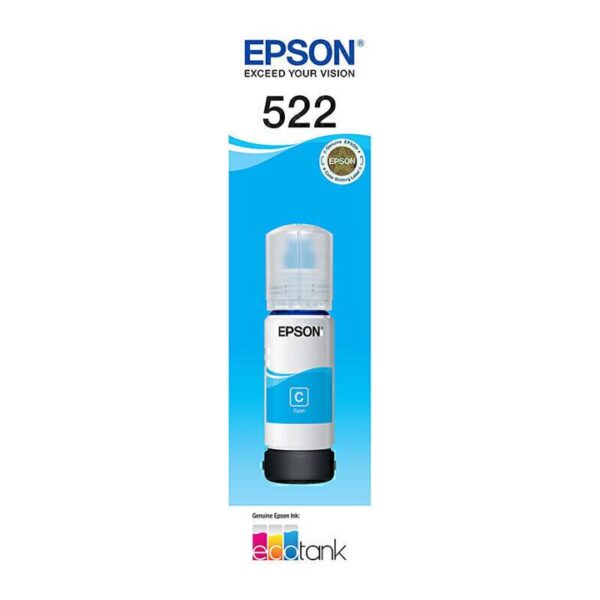 Genuine Epson 522 Cyan Ink Bottle