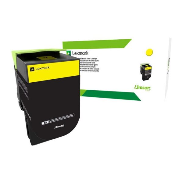 Genuine Lexmark 808HY High Yield Yellow Toner (3k)