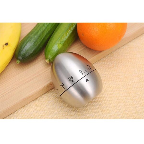 ELEGANT Kitchen Timer Egg Shaped Stainless Steel Cooking Timer Mechanical Rotating