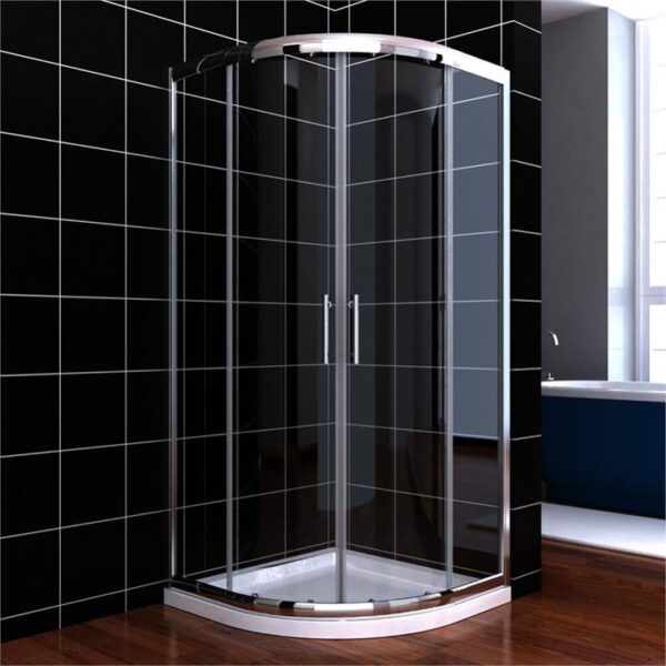 Silver Curved Shower Enclosure Round Sliding Door 800/900/1000mm