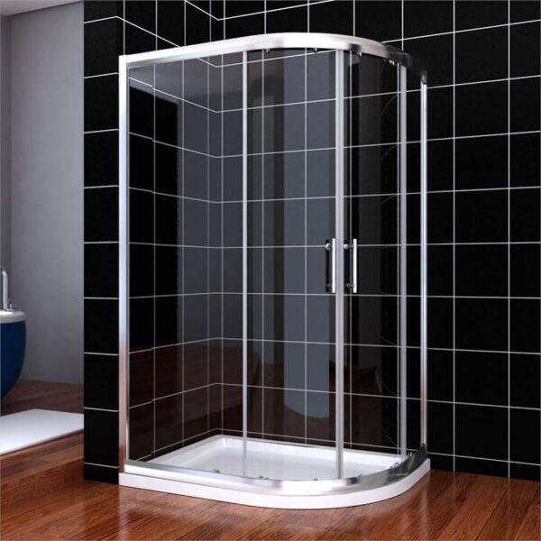 Silver Curved Shower Enclosure Round Sliding Door 800/900/1000mm