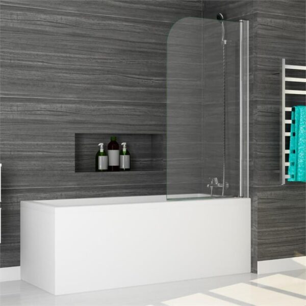 Frameless Over Bath Shower Screen Swing Panel 100% Failsafe 800x1450mm