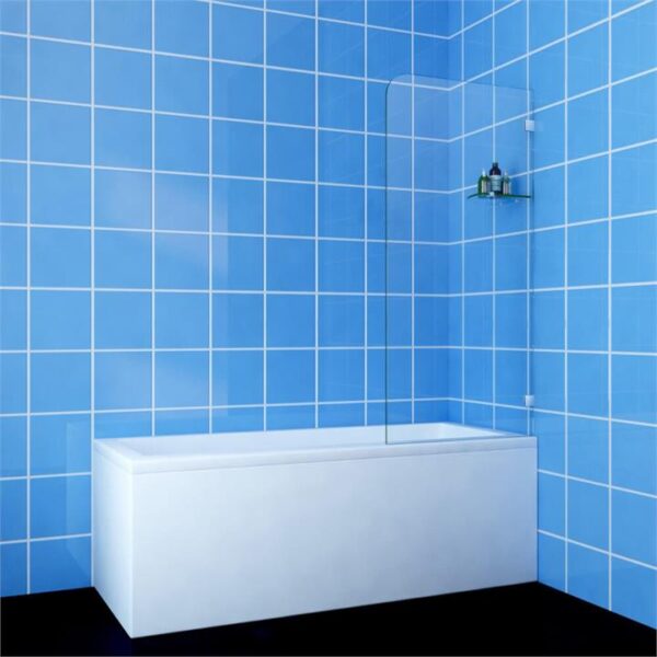 Frameless Square Shower Screen Fixed bath Panel Fit left/right side