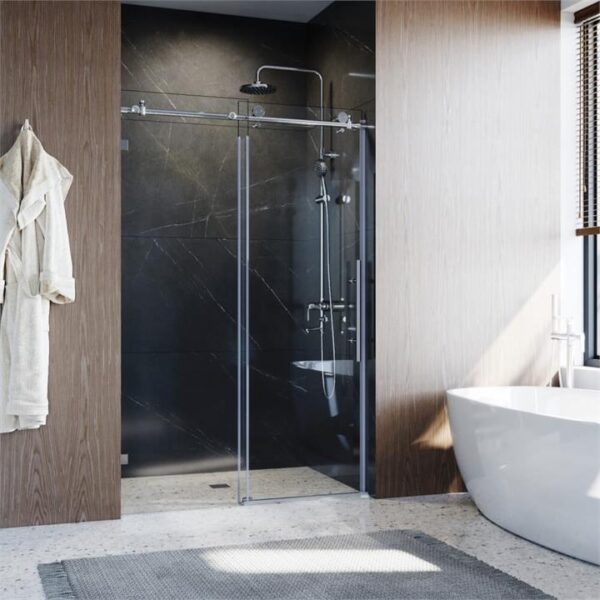 Elegant Showers Frameless Sliding Shower Screen Fully Framless Design Luxurious Solid Fitting,Resists Rust