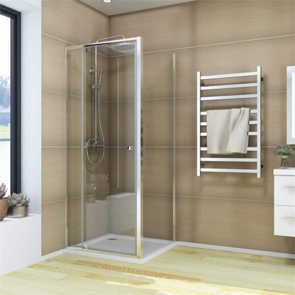 ELEGANT SHOWERS Semi-Frameless Pivot Shower Screen Cubical Adjustable