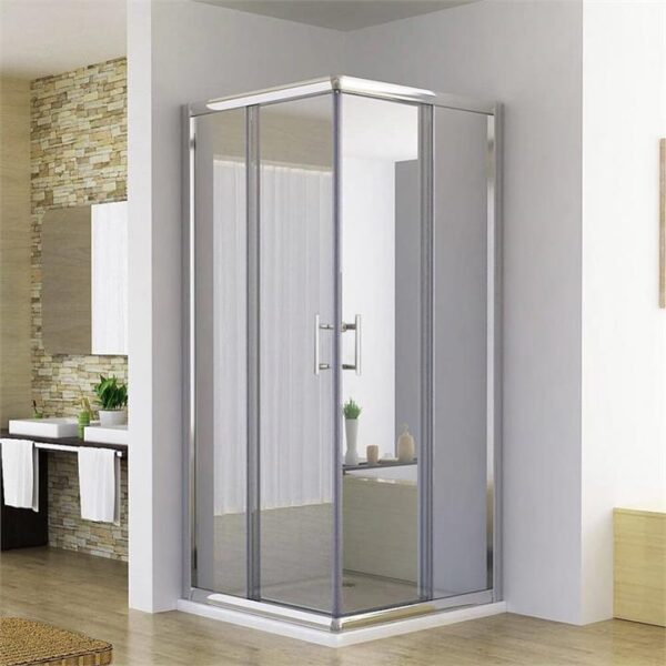 Square Corner Entry Shower Enclosure Double Door