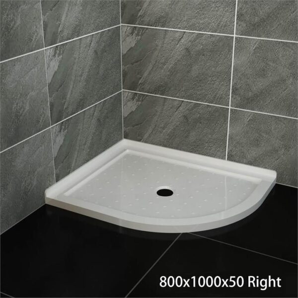 ELEGANT SHOWERS Extra Strong Acrylic Fiberglass Curved Shower Base-800x1000mm