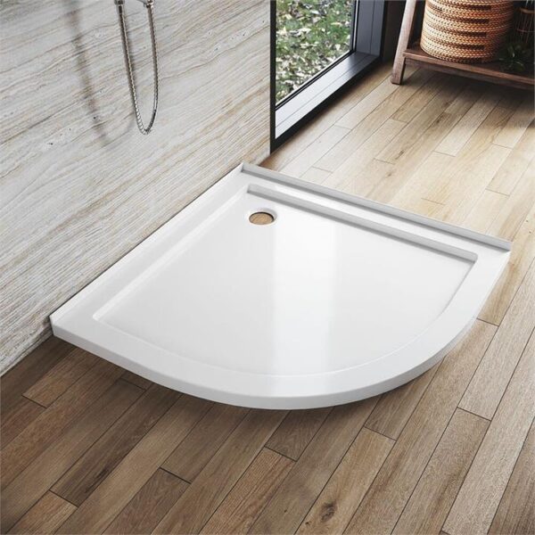 Shower Enclosure Base Tray Solid Curved Stone Resin