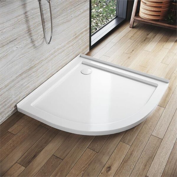 Shower Enclosure Base Tray Solid Curved Stone Resin