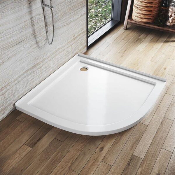 Shower Enclosure Base Tray Solid Curved Stone Resin